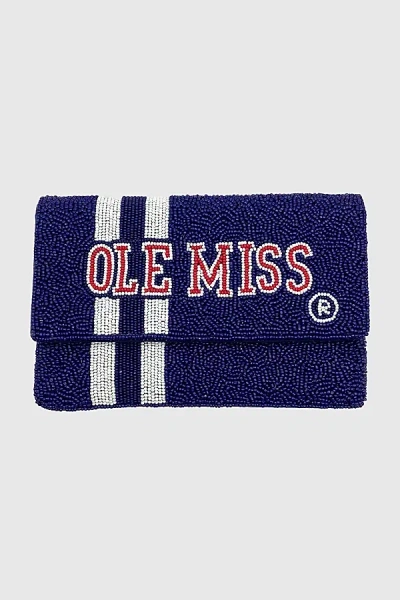 Pizzazz Collegiate Beaded Mini Clutch Bag In University Of Mississippi Ole Miss, Women's At Urban Outfitters