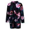 Pj Couture Women's Floral Robe In Black