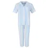 Pj Couture Women's Multi Stripe Notch Short Sleeve Pajama Set In Purple