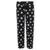 Pj Couture Women's Ribbed Patterned Open Bottom Lounge Pants In Black
