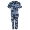 Pj Couture Women's Short Sleeve And Pants Notch Collar Pajama Set In Multi