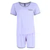 Pj Couture Women's Solid Short Pajama Set In Purple