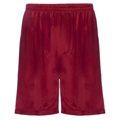 Pj Harlow Adam Satin Boxer With Faux Fly In Red In Burgundy