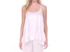 Pj Harlow Babe Satin Cami With Pleated Front And Adjustable Straps In Blush In Gold