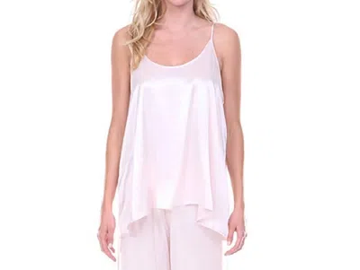 Pj Harlow Anne Satin Spaghetti Strap Tank With Gathered Back In Blush In White