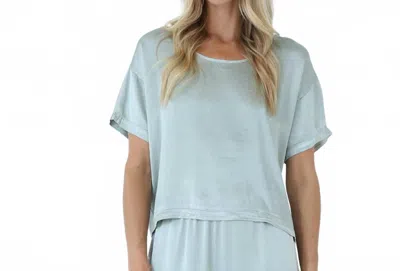 PJ HARLOW BERTIE SATIN TEE IN SAGE