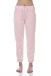 Pj Harlow Blair French Terry Sweat Pant With Satin Trim In Blush In Gold