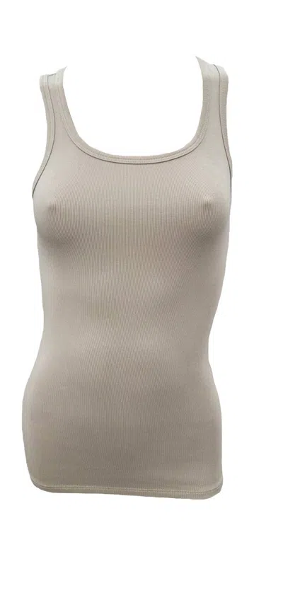Pj Harlow Charlie Rib Racerback Tank In Clay In Gray