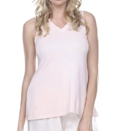 Pj Harlow Cindy Rib V-neck Swing Tank In Blush In Neutral