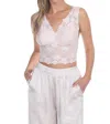 Pj Harlow Colette Lace Hand Beaded Sleeveless Crop Top In Violet In Multi
