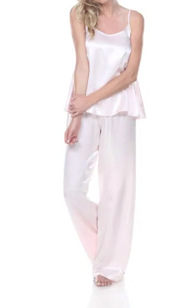 Pj Harlow Daisy Satin Tank With Braided Straps & Elastic Back In Blush In Gold