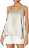 PJ HARLOW DAISY SATIN TANK WITH BRAIDED STRAPS & ELASTIC BACK IN EGG NOG