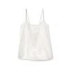 Pj Harlow Daisy Satin Tank With Braided Straps & Elastic Back In Pearl In Multi