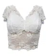 PJ HARLOW GRACE LACE HAND BEADED CAMI WITH SLEEVES IN PEARL