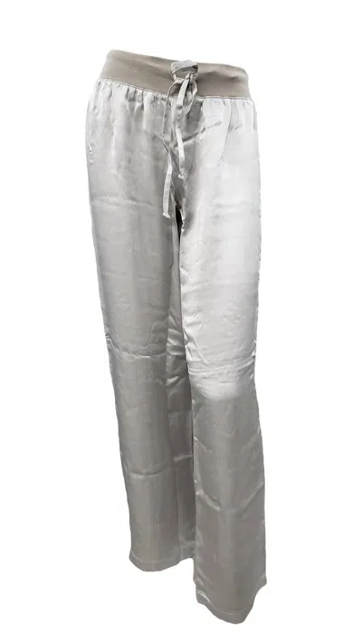 Pj Harlow Jolie Satin Pant With Draw String In Clay In Grey