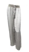 Pj Harlow Jolie Satin Pant With Draw String In Clay In Silver