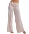 Pj Harlow Jordan Fold Over Knit Pant In Blush In Gold