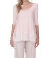 PJ HARLOW KIKI THREE QUARTER LOOSE TOP IN BLUSH