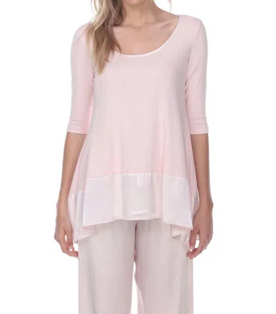 Pj Harlow Kiki Three Quarter Loose Top In Blush In Gold