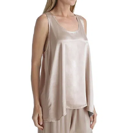 Pj Harlow Laura Satin Racerback Tank In Taupe In Grey
