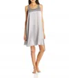 Pj Harlow Lindsay Satin And Rib Nightgown In Dark Silver In Silver