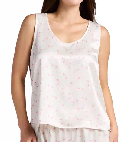 Pj Harlow Maddie Satin Tank In Cloudy Pearl In White
