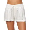 Pj Harlow Mikel Satin Boxer Short With Draw String In Eggnog In White