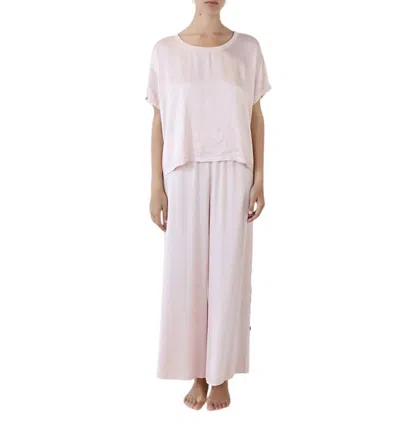 Pj Harlow Mo Crop Satin Pant In Nude Pink In Multi