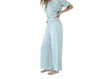 Pj Harlow Mo-satin Palazzo Pants In Sage In Multi