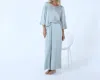 Pj Harlow Mo-satin Palazzo Pants In Sage
