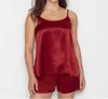 Pj Harlow Anne Satin Sleep Cami Top In Red