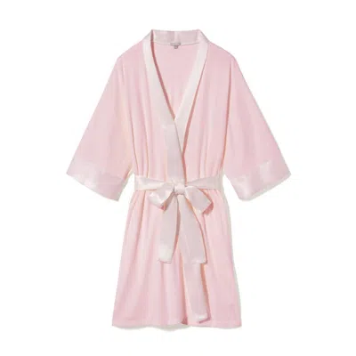 Pj Harlow Shala Rib Knit Camono Robe In Blush In Gold