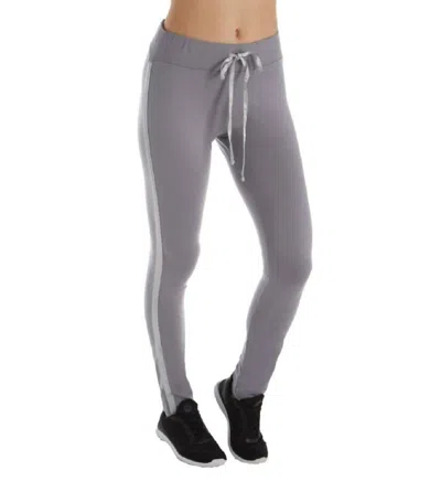 Pj Harlow Tatum French Terry Legging Rib Waistband In Dark Silver In Grey