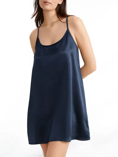 Pj Harlow Women's Allie Satin Chemise In Blue