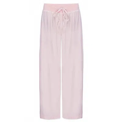 Pj Harlow Jolie Satin Crop Lounge Pants In Blush