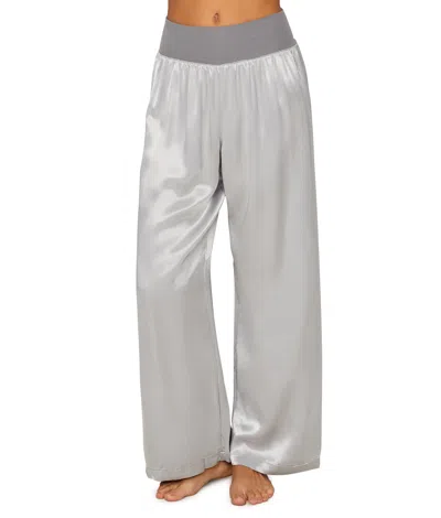 Pj Harlow Women's Lola Satin Lounge Pants In Silver
