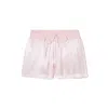 Pj Harlow Mikel Satin Boxer Short With Draw String In Blush In Pink