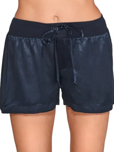 Pj Harlow Women's Mikel Satin Sleep Boxer Shorts In Blue