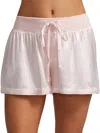 Pj Harlow Mikel Satin Boxer Short With Draw String In Blush In Pink