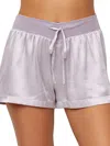 Pj Harlow Mikel Satin Boxer Short With Draw String In Lavender In Silver