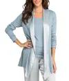 Pj Harlow Shelby Swing Lounge Jacket With Silk Collar In Blue