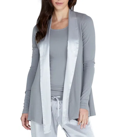 Pj Harlow Women's Shelby Knit Lounge Cardigan Wrap In Grey