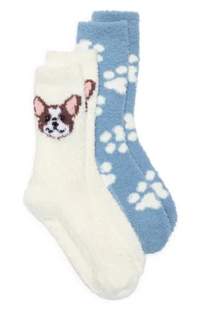 Pj Salvage 2-pack Cozy Crew Socks In Blue