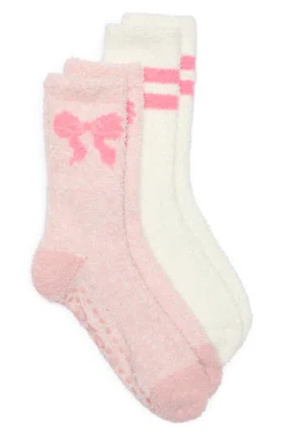 Pj Salvage 2-pack Cozy Crew Socks In Pink