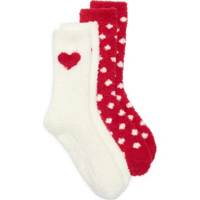 Pj Salvage 2-pack Cozy Crew Socks In Red