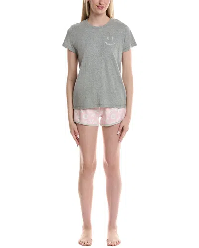 Pj Salvage 2pc Live Grate Pajama Set In Gray
