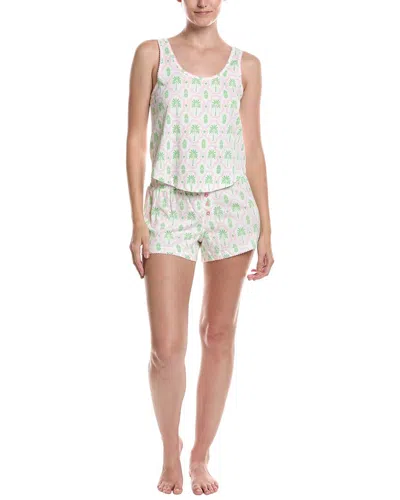 Pj Salvage 2pc Playful Prints Pajama Set In White