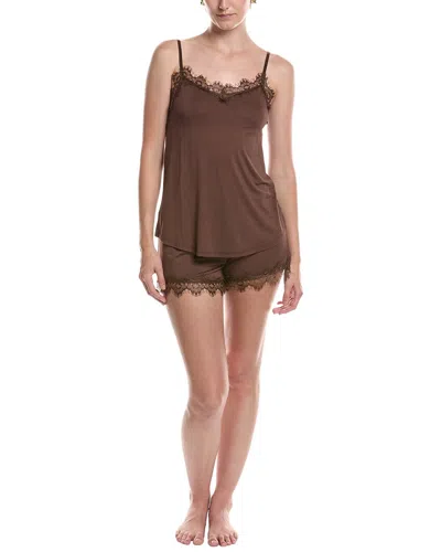 Pj Salvage 2pc Short Pajama Set In Brown
