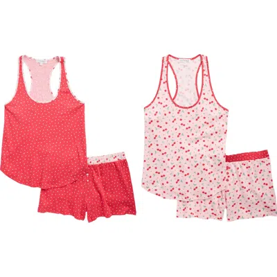 Pj Salvage 4-piece Mix & Match Jersey Pajama Set In Pink