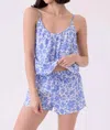 Pj Salvage Airy Cotton Voile Short Pajama Set In White/blue
